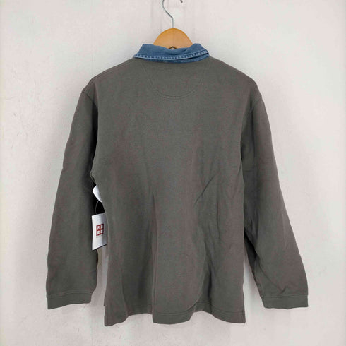 エルエルビーン L.L.Bean 襟デニム 鹿の子 L/S ポロシャツ メンズ SM MENS