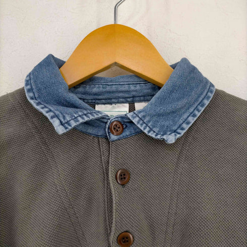 エルエルビーン L.L.Bean 襟デニム 鹿の子 L/S ポロシャツ メンズ SM MENS