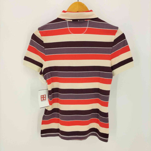 ヒューゴボス HUGO BOSS ボーダーマルチカラー S/S ポロシャツ レディース import:M