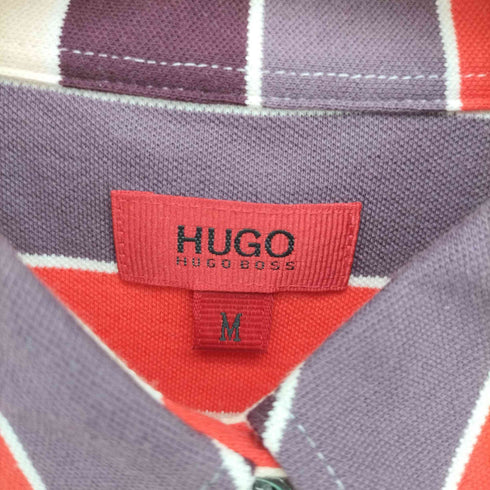 ヒューゴボス HUGO BOSS ボーダーマルチカラー S/S ポロシャツ レディース import:M