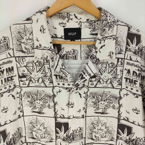 ハフ HUF DAY IN THE LIFE S/S WOVEN TOP 開襟オープンカラーレーヨンシャツ メンズ import:L