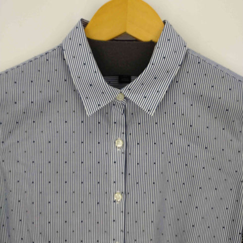 ランズエンド LANDS END ドット柄 ストライプL/Sシャツ レディース 11