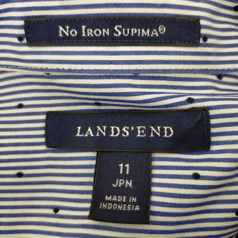 ランズエンド LANDS END ドット柄 ストライプL/Sシャツ レディース 11