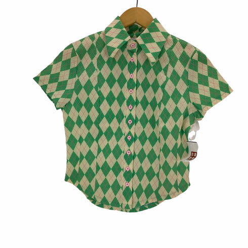 ボンジュールレコーズ bonjour records minjiena argyle crop shirt レディース FREE