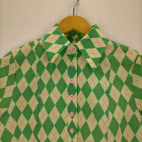 ボンジュールレコーズ bonjour records minjiena argyle crop shirt レディース FREE