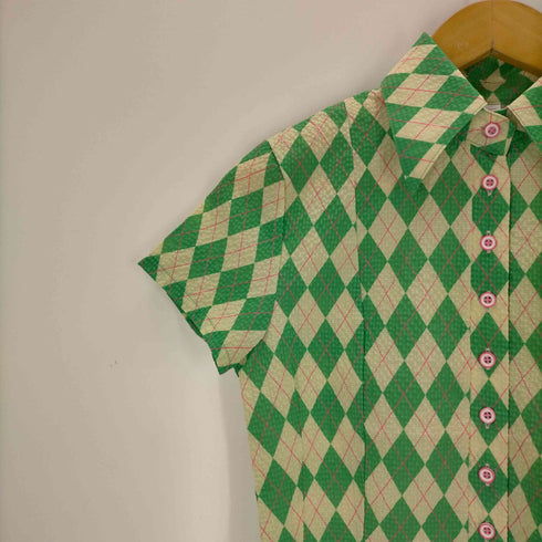 ボンジュールレコーズ bonjour records minjiena argyle crop shirt レディース FREE