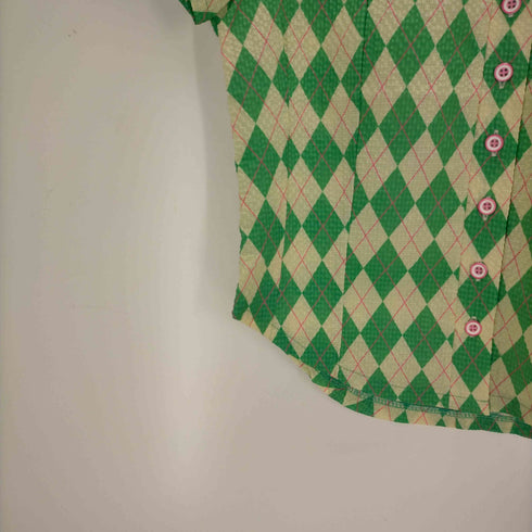 ボンジュールレコーズ bonjour records minjiena argyle crop shirt レディース FREE