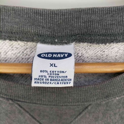 オールドネイビー OLD NAVY ロゴ刺繍 コットンポリ クルーネックスウェット メンズ import:XL