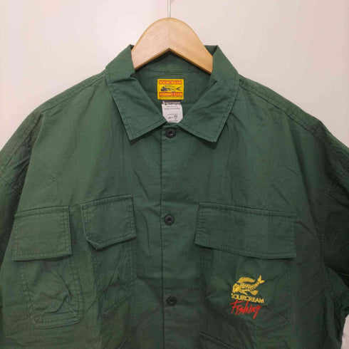 フーズフーギャラリー WHOS WHO gallery 2021SS FISH MIL SHIRTS バックプリント ワークシャツ メンズ FREE