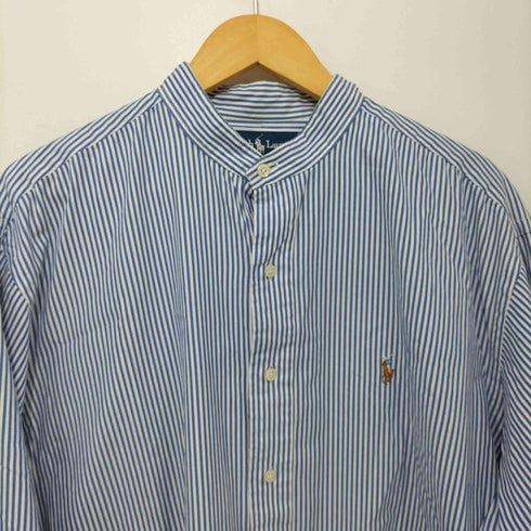 ポロラルフローレン POLO RALPH LAUREN YARMOUTH ポニー刺繍 ストライプ バンドカラーシャツ メンズ 16 1/2-35