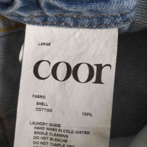 COOR ウォッシュドイージーワイドデニムパンツ メンズ L