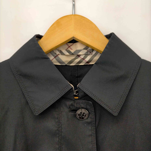 バーバリーロンドン BURBERRY LONDON ポリ混 シルク ステンカラーハーフコート レディース 9