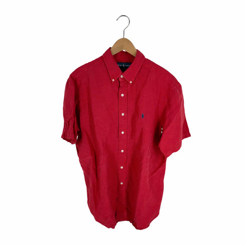 ラルフローレン RALPH LAUREN 90S CLASSIC FIT シルク混 ポニー刺しゅうリネンシャツ メンズ JPN:L