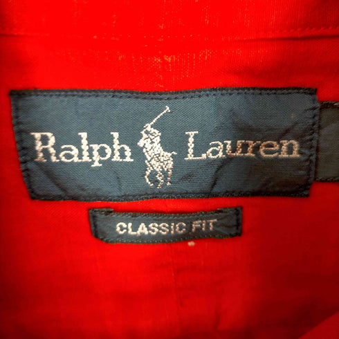 ラルフローレン RALPH LAUREN 90S CLASSIC FIT シルク混 ポニー刺しゅうリネンシャツ メンズ JPN:L