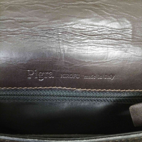 ヒロフ HIROFU イタリア製 Pigra ハラコ 切替 レザーワンショルダーバッグ レディース
