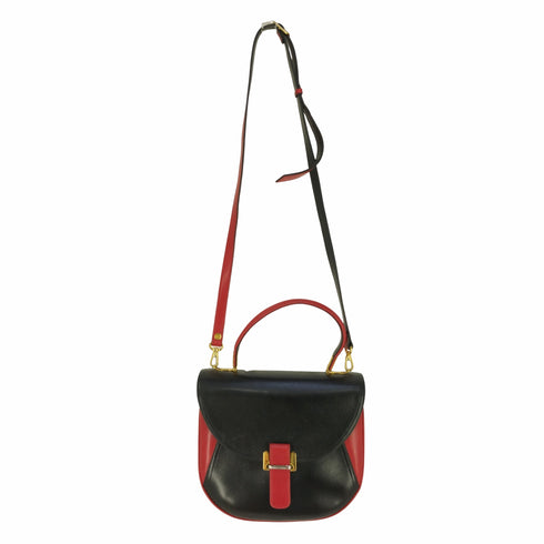 Les Sacs Fabienne フランス製 バイカラー レザー 2WAY ショルダーバッグ ハンドバッグ レディース
