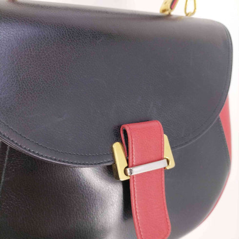 Les Sacs Fabienne フランス製 バイカラー レザー 2WAY ショルダーバッグ ハンドバッグ レディース