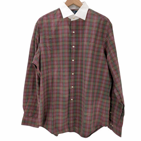 ポロバイラルフローレン Polo by RALPH LAUREN L/S REGENT CUSTOM FIT ポニー無しウィングカラーチェックシャツ メンズ JPN:XL
