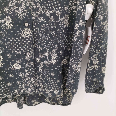 ロイスクレヨン Lois CRAYON シルク 100% オープンカラー 総柄 L/S シャツ ブラウス レディース JPN:M