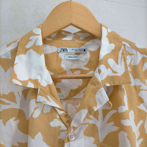 ザラ ZARA ボタニカル柄コットンアロハシャツ メンズ JPN:L
