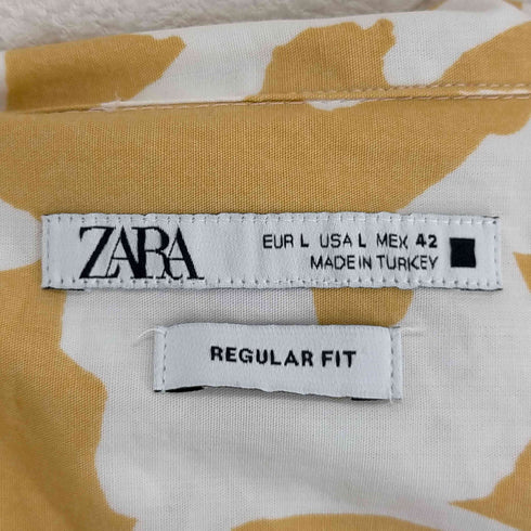 ザラ ZARA ボタニカル柄コットンアロハシャツ メンズ JPN:L