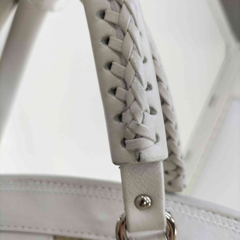 クリスチャンディオール Christian Dior ロゴ刻印 キャンバス レザー切替 ハンドバッグ レディース
