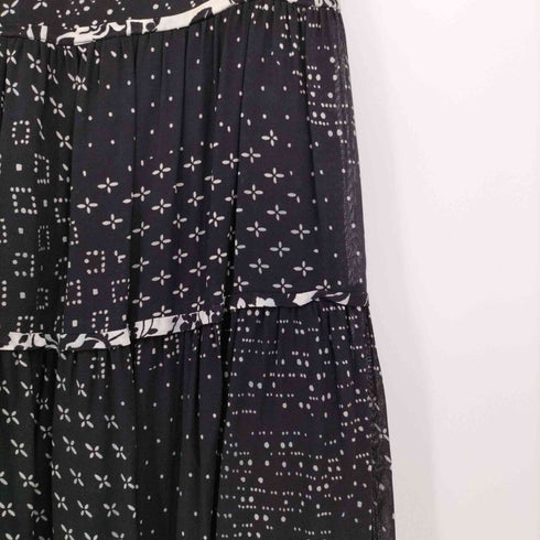 アナスイ ANNA SUI 総柄 マキシ ティアード ロング スカート レディース JPN:2