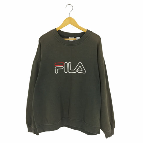 フィラ FILA USA製 ロゴ刺繍 クルーネックスウェット メンズ import:XL