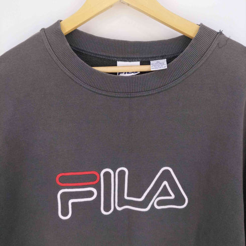 フィラ FILA USA製 ロゴ刺繍 クルーネックスウェット メンズ import:XL