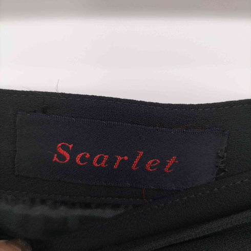 スカーレット SCARLET 異素材切替 ジャガード シアー アシンメトリー スカート レディース