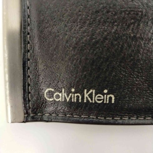 カルバンクライン CALVIN KLEIN メタルフレーム 中ベラ付2つ折りレザーウォレット メンズ
