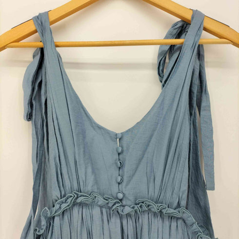 スタイリング ケイシラハタ styling/ kei shirahata フリル ギャザーリボンショルダー マキシ ボリューム ワンピース レディース 0