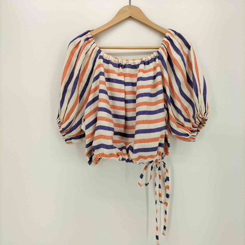 マイラン MYLAN Striped Linen Volume Sleeve ブラウス レディース FREE