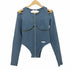 PRANKPROJECT プランクプロジェクト Corset Line Rib Top コルセット ライン リブ ボディスーツ トップス Y2K レディース FREE