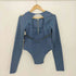 PRANKPROJECT プランクプロジェクト Corset Line Rib Top コルセット ライン リブ ボディスーツ トップス Y2K レディース FREE