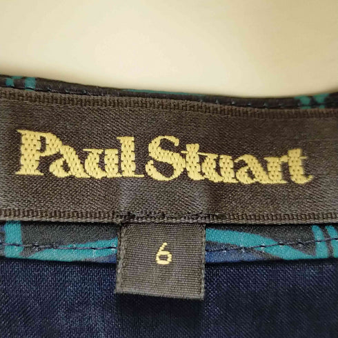 ポールスチュアート Paul Stuart 総柄 ロングスリーブギャザーブラウス レディース UK:6