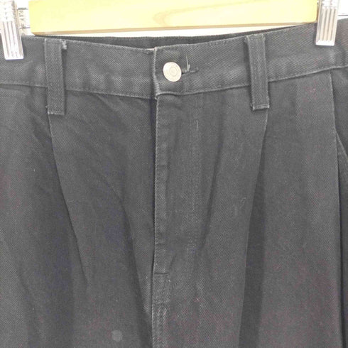 ザラ ZARA ステッチデザイン ブラック デニム テーパード パンツ メンズ 44