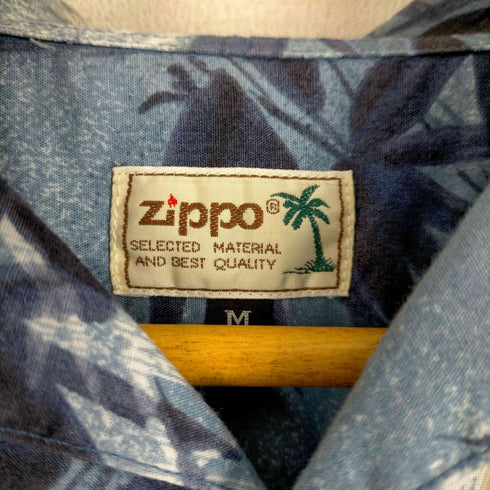 ジッポ ZIPPO リネン混 総柄 アロハシャツ オープンカラーシャツ メンズ JPN:M
