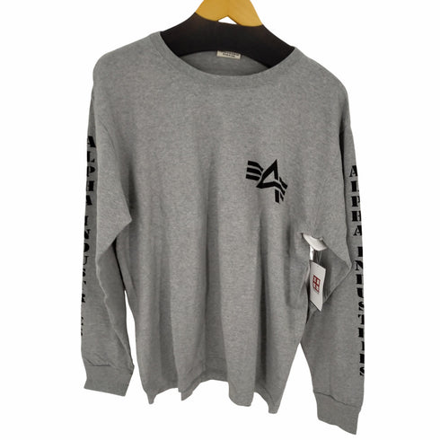 アルファインダストリーズ ALPHA INDUSTRIES LONG SLEEVE SIDE PRINT-T メンズ JPN:XL