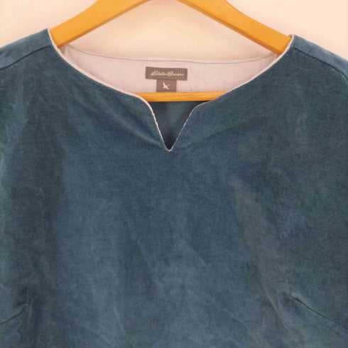 エディーバウアー Eddie Bauer 裾レイヤード ベロアブラウス レディース import:S