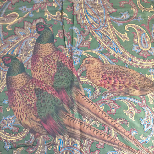 ポロバイラルフローレン Polo by RALPH LAUREN 孔雀プリント 大判サテンスカーフ メンズ ONE SIZE