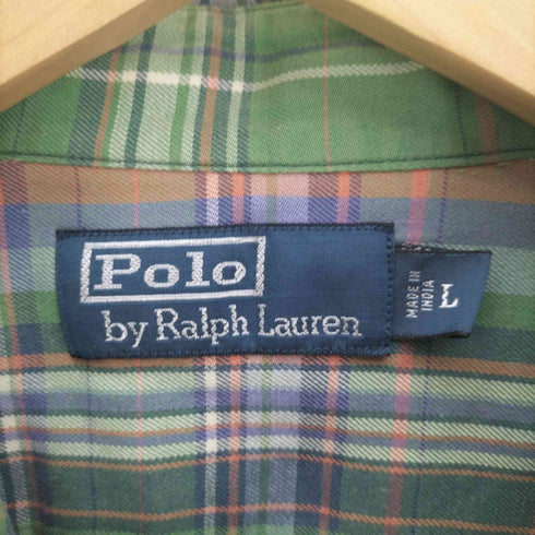ポロバイラルフローレン Polo by RALPH LAUREN 90S 2ポケット コットン チェック L/S シャツ メンズ import:L