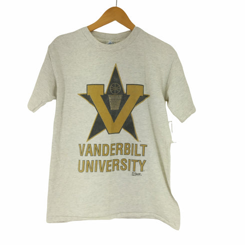 S ALEM 90s USA製 VANDERBILT 染み込みプリント クルーネックTシャツ メンズ JPN:M