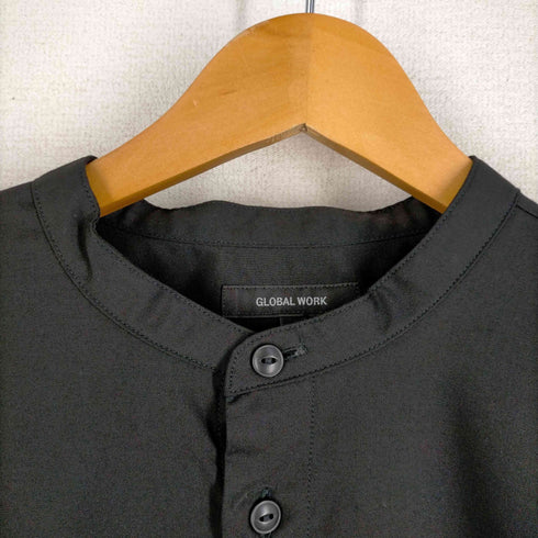 グローバルワーク GLOBAL WORK 長袖バンドカラーシャツ ノーカラーシャツ メンズ JPN:M