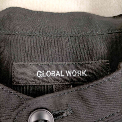 グローバルワーク GLOBAL WORK 長袖バンドカラーシャツ ノーカラーシャツ メンズ JPN:M