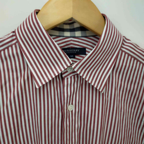 バーバリーロンドン BURBERRY LONDON 襟元裏地チェック ポニー刺しゅうストライプシャツ メンズ JPN:M