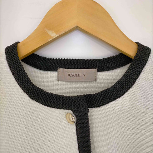 ジャスグリッティー JUSGLITTY ノーカラー金ボタンニットジャケット レディース 2