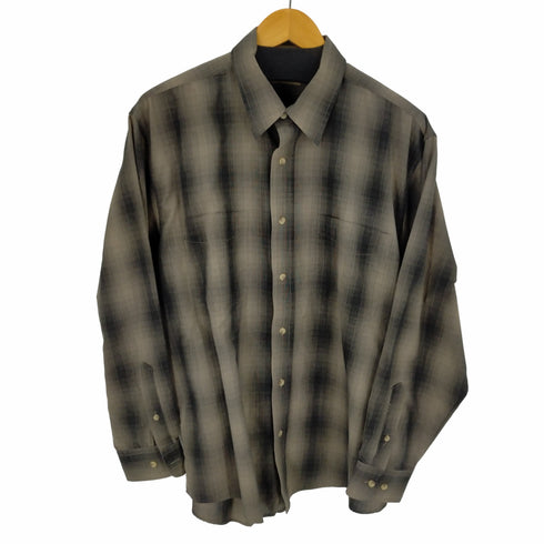 ナチュラルイシュー NATURAL ISSUE オーバーサイズ オンブレチェックシャツ シュリンクフリー メンズ import:L