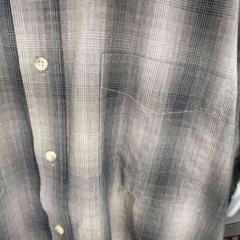 ナチュラルイシュー NATURAL ISSUE オーバーサイズ オンブレチェックシャツ シュリンクフリー メンズ import:L