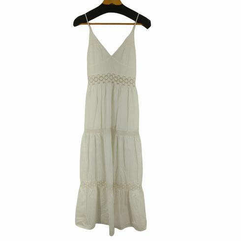 ザラ ZARA LACE INSERT POPLIN DRESS レディース US S
